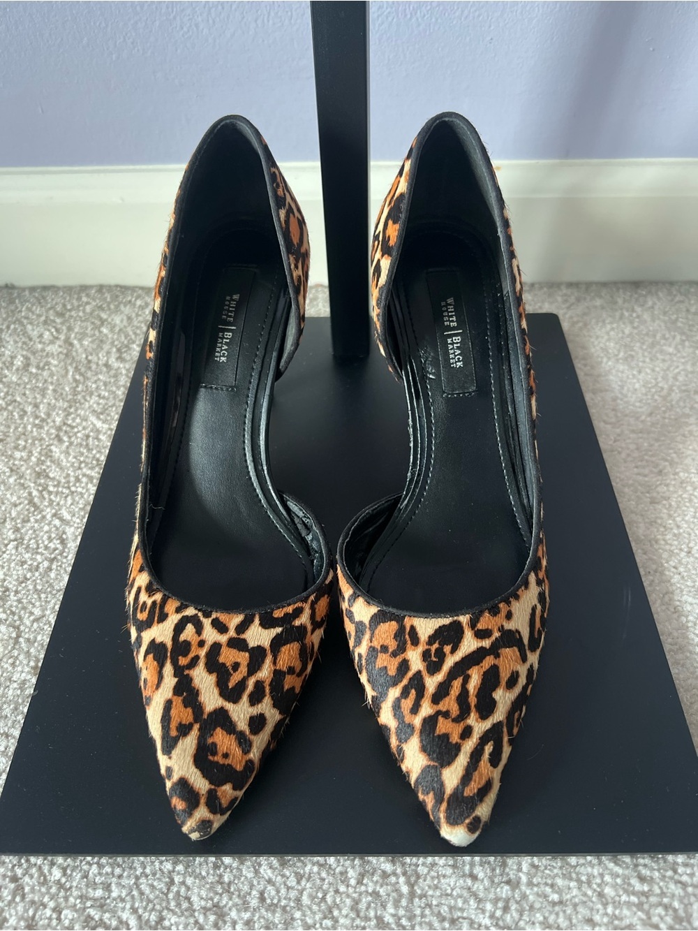 WHBM Calf Hair Leopard Print Heels